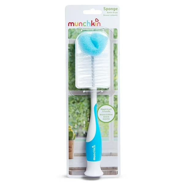 03eff1b9-408a-496a-b96c-8f52b4e3 Munchkin Bristle Baby Bottle Brush, Includes Suction Base - Blue