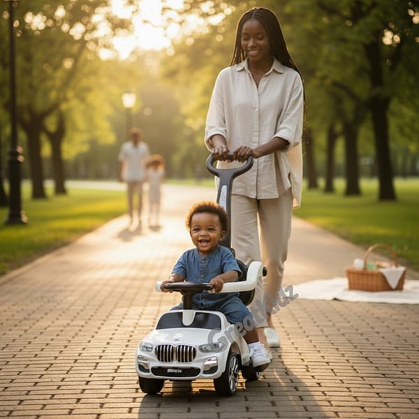 pP (3) Kids Push Ride-On Car with Parent Handle | Toddler Ride-On Toy Car with Safety Guard