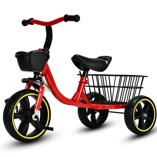2026/07/1000181172.png Baby Kids Tricycle with , Comfortable Seat & Basket-Red