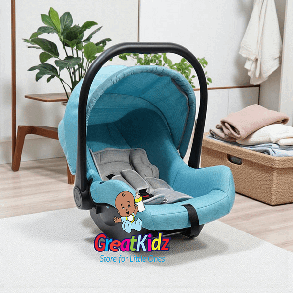 Portable Newborn Travel Car Seat with Canopy & Carry Handle - Blue