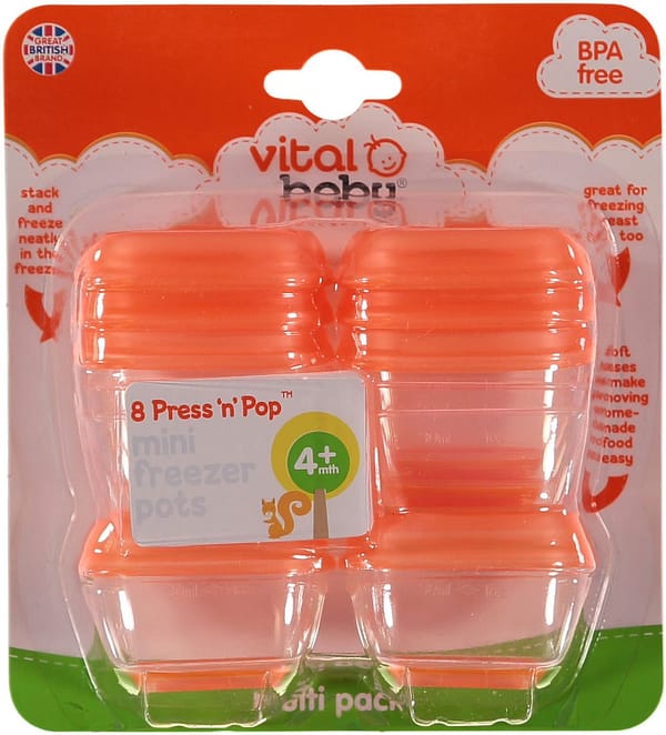 999999-624721430108 Vital Baby Press 'n' Pop Mini Freezer Pots